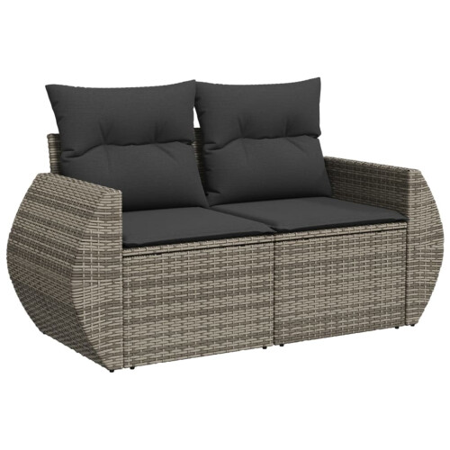 VidaXL vidaXL 10-tlg. Garten-Sofagarnitur mit Kissen Grau Poly Rattan 2
