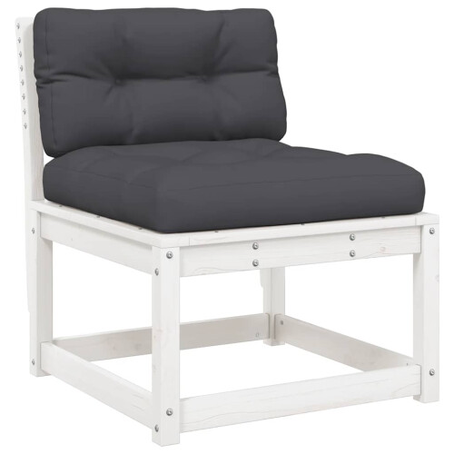 VidaXL vidaXL 5 Piece Garden Sofa Set with Cushions White Solid Wood Pine 2