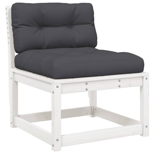 VidaXL vidaXL 5 Piece Garden Sofa Set with Cushions White Solid Wood Pine 2