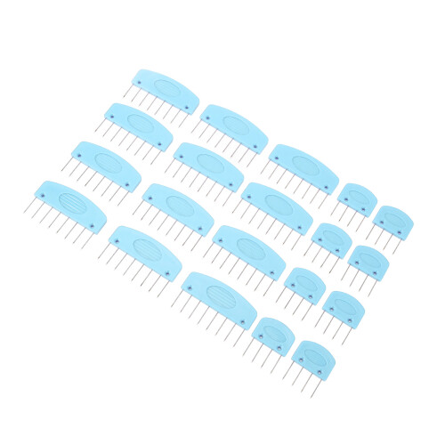 20PCS Stainless Steel Knit Blocking Combs & Pins, Sky Blue 2