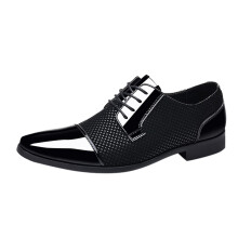 Klassiska herrskor i läder med slip-on-funktion, PU-läder, låg blockklack, gummisula – kompatibel med arbetsmiljöer