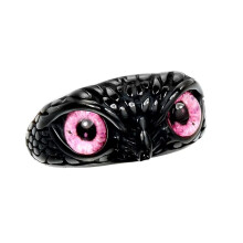 Men's Women's Vintage Animal Owl Head Gothic Biker Gemstone Ring Black Pink Size 12
