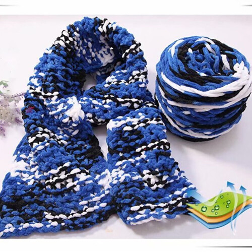 Knitted Chenille Yarn Skein Soft Fluffy Single Ply 165g 2