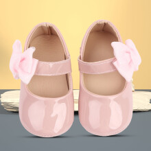Bróga Leaba Baisteadh Réamh-Shiúil do Chailíní Leanbh Mary Jane Burnish le Leathar PU Bowknot Pincess