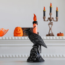 Crow LED-kynttilälamppu Halloween-koriste, 1 kpl