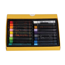 18 Colors Heavy Color Oil Pastels, 7cm Cylindrical Art Sticks