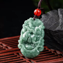 Ciondolo in giada naturale di grado A, segno zodiacale del coniglio, giada verde, 1 pezzo
