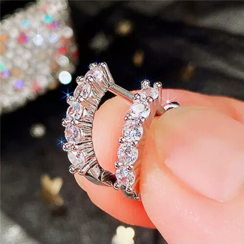 925 Silver Drop Earrings with Cubic Zirconia A Pair