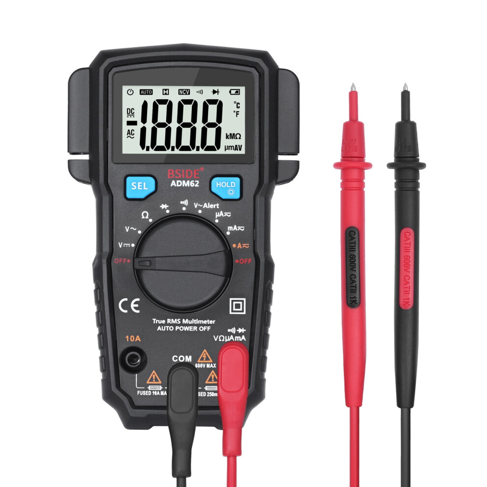 Adm62 Auto-Ranging Digital Multimeter True Rms Dual Slot Home Automotive Dmm Pocket Voltmeter Current 9489952061115