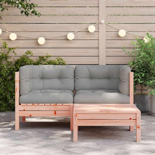 VidaXL vidaXL Gartensofa mit Kissen und Hocker 2-Sitzer 2