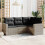 VidaXL vidaXL 4-tlg. Garten-Sofagarnitur mit Kissen Hellgrau Poly Rattan 2