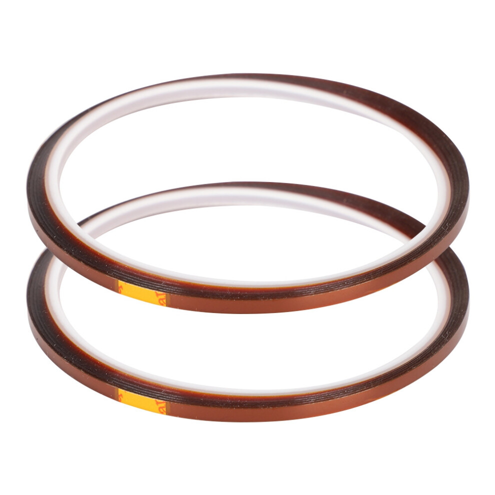 2Pcs 33M High Temp Resistant Polyimide Tape Brown 280 8411391930531