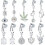 Fake Belly Button Ring Non-Piercing CZ Dangle Navel Jewelry 2
