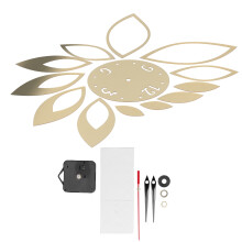 DIY Modern Gold Mirror Wall Clock Stickers for Living Room Decor 15x15cm