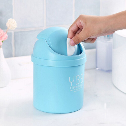 Desktop Mini Waste Bin Small Trash Can Household With Bins Desk Storage 2