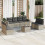 VidaXL vidaXL 9-tlg. Garten-Sofagarnitur mit Kissen Hellgrau Poly Rattan 2