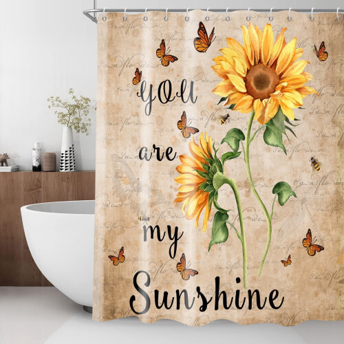 Boho Floral Shower Curtain 72x72 in Polyester 1