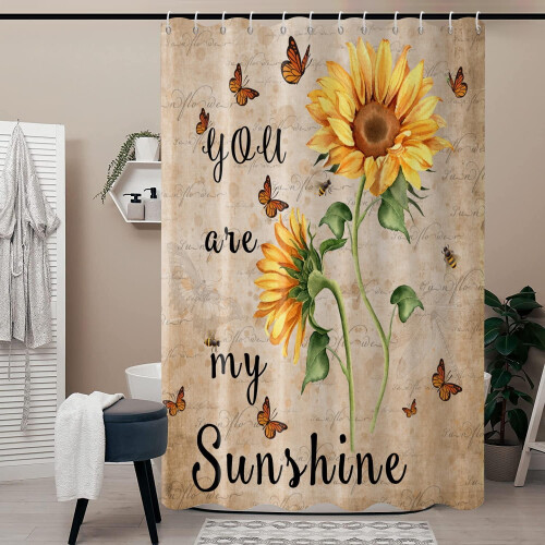 Boho Floral Shower Curtain 72x72 in Polyester 2