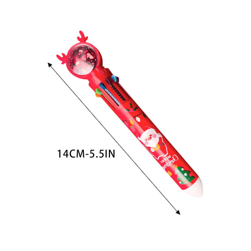 Stylo bille de Noël, lot de 4, multicolore 2