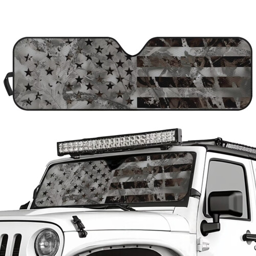 Jeep Windshield Sun Shade Gray Camo 1pc 1