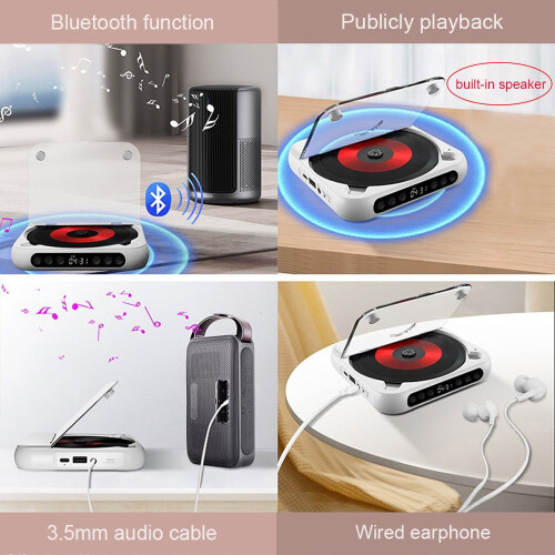 Επαναφορτιζόμενο CD player Bluetooth με οθόνη LED, θύρα USB και λειτουργία συγκράτησης – Walkman 1