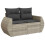 VidaXL vidaXL 7-tlg. Garten-Sofagarnitur mit Kissen Hellgrau Poly Rattan 6