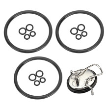 15PCS Food Grade Silicone Keg Sealing Gasket Set, Black, Sizes 100mm & 15mm