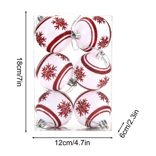 Christmas Ornaments Set Red Green White Shatterproof 1