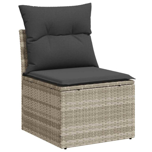 VidaXL vidaXL 4-tlg. Garten-Sofagarnitur mit Kissen Hellgrau Poly Rattan 2