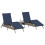 VidaXL vidaXL Sonnenliegen 2 Stk. mit Tisch Grau Poly Rattan 3