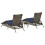 VidaXL vidaXL Sonnenliegen 2 Stk. mit Tisch Grau Poly Rattan 6
