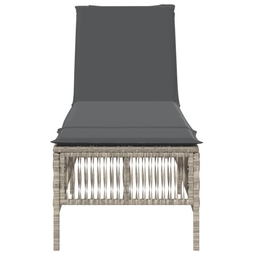 VidaXL vidaXL Sonnenliege mit Auflage Hellgrau Poly Rattan 2