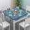 Toalha de mesa natalina elástica para mesas quadradas de 91x91 cm (36x36 polegadas), com superfície resistente a rugas e borda elástica para um 3