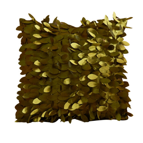 Capa de almofada decorativa com estampa de folha em cetim, 45x45cm (18x18 polegadas), com zíper invisível. 1