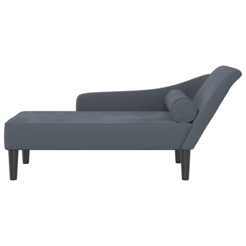 VidaXL vidaXL Chaiselongue mit Kissen Dunkelgrau Samt 2