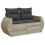 VidaXL vidaXL 11-tlg. Garten-Sofagarnitur mit Kissen Hellgrau Poly Rattan 3