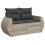 VidaXL vidaXL 9-tlg. Garten-Sofagarnitur mit Kissen Hellgrau Poly Rattan 3