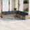 VidaXL vidaXL 9-tlg. Garten-Sofagarnitur mit Kissen Hellgrau Poly Rattan 2