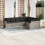 VidaXL vidaXL 9-tlg. Garten-Sofagarnitur mit Kissen Hellgrau Poly Rattan 2