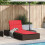 VidaXL vidaXL Sonnenliege mit schwebender Auflage Braun Poly Rattan 2