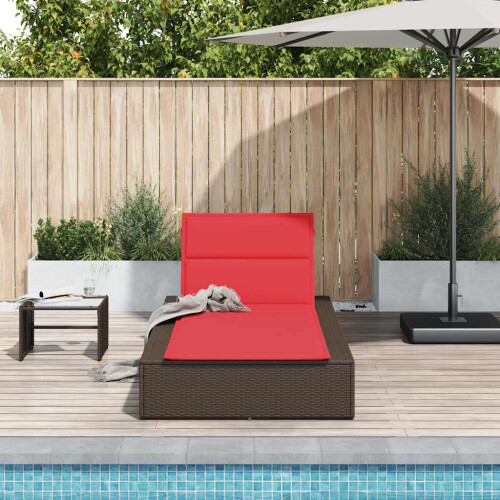 VidaXL vidaXL Sonnenliege mit schwebender Auflage Braun Poly Rattan 2