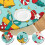 Toalha de mesa redonda Festive Stripes de 52 polegadas (132 cm), com borda elástica para um ajuste perfeito na decoração da mesa de Natal. 4