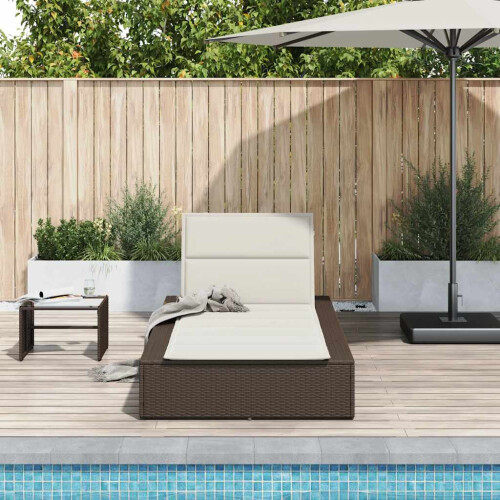 VidaXL vidaXL Sonnenliege mit schwebender Auflage Braun Poly Rattan 2
