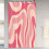 Χαριτωμένο σετ κουρτινών μπάνιου Pink's Abstract Cut με γάντζους, αξεσουάρ μπάνιου Retro Boho, 2