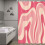 Χαριτωμένο σετ κουρτινών μπάνιου Pink's Abstract Cut με γάντζους, αξεσουάρ μπάνιου Retro Boho, 3