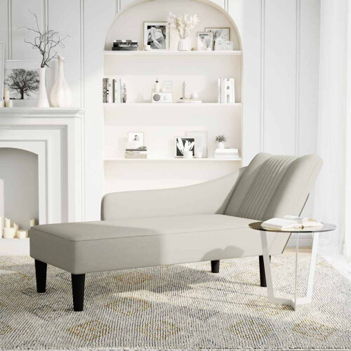 VidaXL vidaXL Chaiselongue mit Rechter Armlehne Creme Samt 1