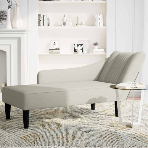 VidaXL vidaXL Chaiselongue mit Rechter Armlehne Creme Samt 2
