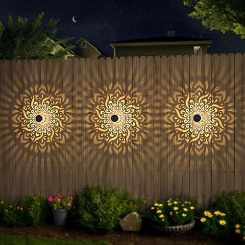 Kit com 2 Luminárias Solares para Cerca, Luminárias Externas Impermeáveis para Parede e Deck 2