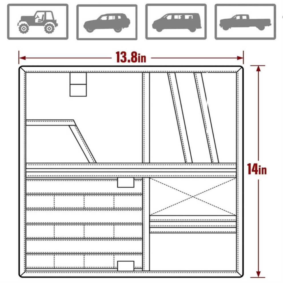 Car Sun Visor Organizer Bag Â Durable 1000D Nylon, /Khaki/Army Black/Green 6931391935500