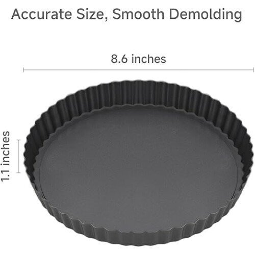 8.6" Removable Bottom Tart Pan, Nonstick Pie & Quiche Baking Mold 1